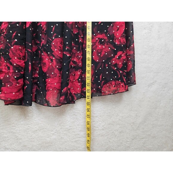 AlexaB Women Dress 10 Black Floral Print 100%Polyester Sleeveless Fit Flare Maxi - Picture 7 of 16